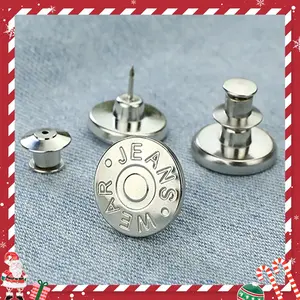 6pcs No-sew Instant Button for Jean, Round Detachable Durable Metal Buttons, Clothes Accessories For Men & Women