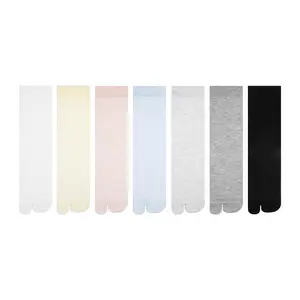 JoyCloud Socks Knitted Spring/Summer Thin Lyocell Toe Socks Solid Color Silk Two-Toe Socks Ins Korean Mid-Calf Socks for Women Cross-Border