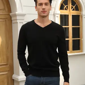 Men's Cotton V-Neck Sweater — Lightweight, Smooth Texture & Smart Casual Style