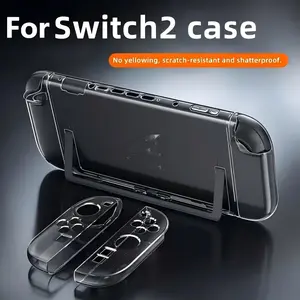 Transparent Protective Case for Switch 2, Anti-Oxidation, No Yellowing, Full Coverage Shockproof Hard Shell, Can Insert Base