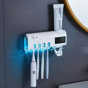 Modern ABS Smart Induction Toothbrush Holder Set, Drill-Free No-Wiring Bathroom Wall Organizer, Family Oral Care Storage Accessory