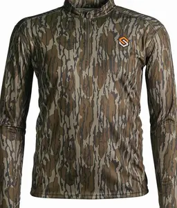Unisex Camo Quarter Zip Fleece – Oversized Long Sleeve, Cozy Warm Outdoor Pullover