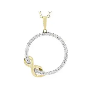 JTV Round White Lab-Grown Diamond H SI 14K Yellow Gold Over Sterling Silver Pendant With Chain 0.33ctw
