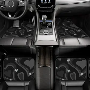 4pcs Car Floor Mats, Car Accessories - Full Coverage Front & Rear Seats, Non-Slip Backing, Stain & Dirt Resistant - Easy to Clean Interior Protection Mats for All Vehicles - Heavy-Duty Floor Liners, Heart Pattern Design, Suv Drivers