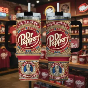 #Pepper 141st Anniversary Limited Edition 40oz Tumbler With Handle & Straw - Ultimate Legacy Collector Edition Travel Mug - Steampunk Vintage Cup, Vacuum Cup, Double Wall - Since 1885 Original Recipe Soda Fan Gift, Father's Day Gift
