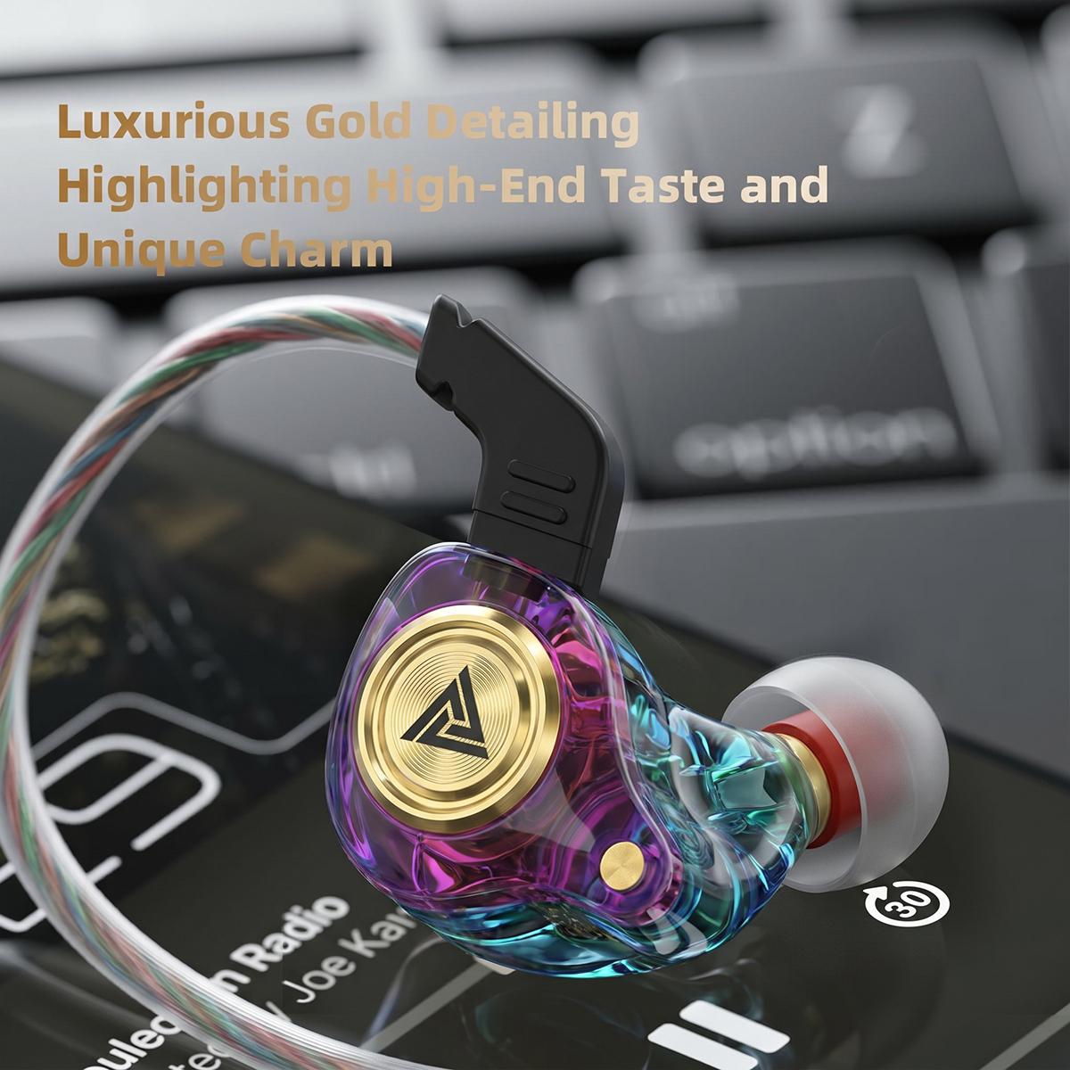 Wired Gaming Earbuds, Ak3file in Ear Monitors, Deep Bass Sound Wired Earbuds, HiFi in Ear Headphones with 1DD 10mm Dynamic Driver, IEM for Music Gaming Video Calling