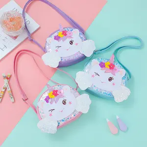 Unicorn Wing Crossbody Bag for Girls, Cartoon Shoulder Bag, Glitter Rainbow Waist Pack, PU Material, Perfect Gift for Christmas New Year