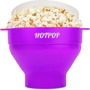 Silicone Microwave Popcorn Popper Bowl - Collapsible, Oil-Free, BPA-Free, Healthy & Yummy Snack Maker