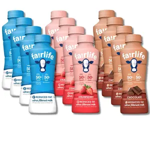 Fairlife Ultra-Filtered Milk Variety Pack, 12 x 14 fl oz Bottles – Lactose-Free Reduced Sugar Milk (Chocolate, 2% Reduced Fat Original, Strawberry – 4 Each), Custom Assortment Packed by VITANEST