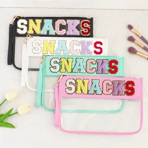 Practical Zipper Snack Bag Waterproof Cosmetic Pouch with Handle for Camping and Travel