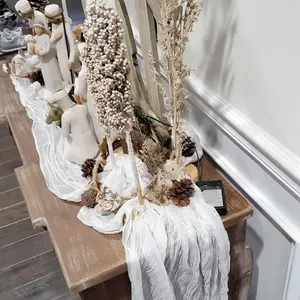 Cheese Cloth Table Runner Set, Rustic Style Long Fabric, Ideal for Weddings, Parties, Home Decor, Durable and Reusable