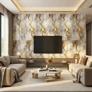 30Pcs Hot Stamped Marble Pattern Wallpaper Stickers, Self-adhesive Bathroom Tile Stickers, Waterproof Wall Panels, Suitable for Bathroom and Kitchen, Easy to Peel and Stick, Can Be Used for TV Background Wall Decoration, Simple Installation
