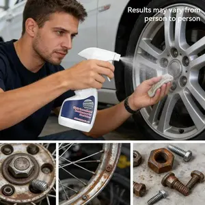 120ML Rust Remover Spray, Concentrated Dissolver Spray, Powerful Metal Rust Removal, Ideal for Household, Bathroom, Kitchen, Garage, Car Cleaning Supplies