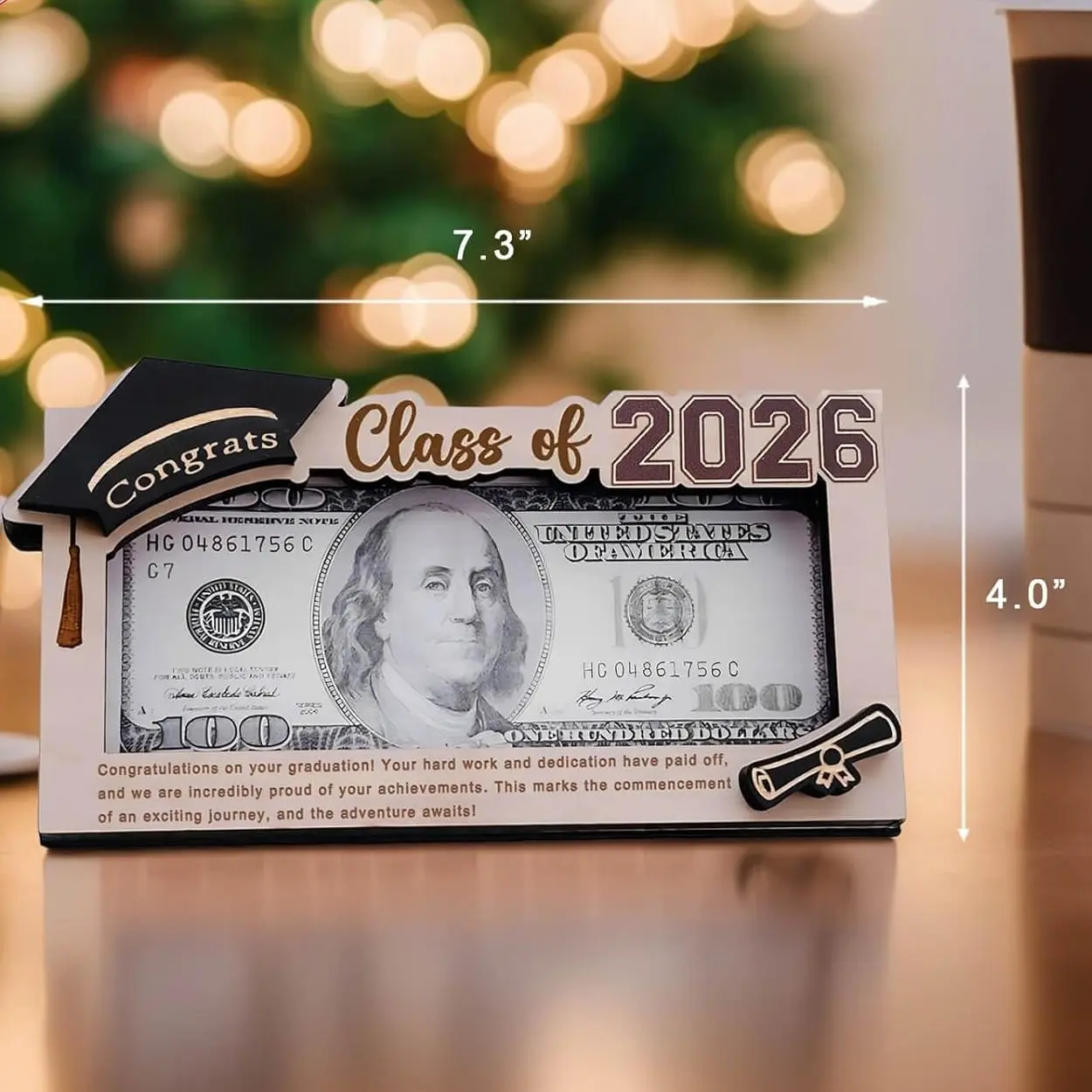 Wooden Graduation 2026 Money Holder Envelope Box, Graduation Gifts 