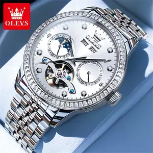 Genuine all-match high-grade luxury hollow design dial fully automatic mechanical watch OLEVS brand new multi-function luminous waterproof men's watch 7016