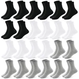 TPHON Toddlers Kids Socks 24 Pairs Boys Girls Socks Athletic Dress Crew Socks for Kids 1-14 Years White Black