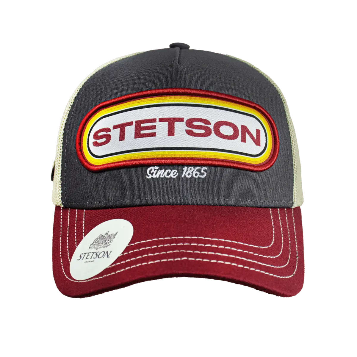 Original Stetson Authentic Trucker Hat Red and Grey