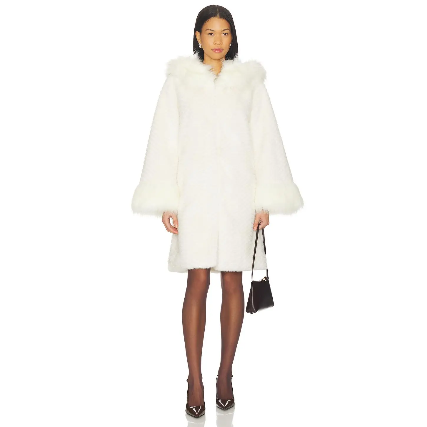 Adrienne Landau Cecilia Coat in Whisper White