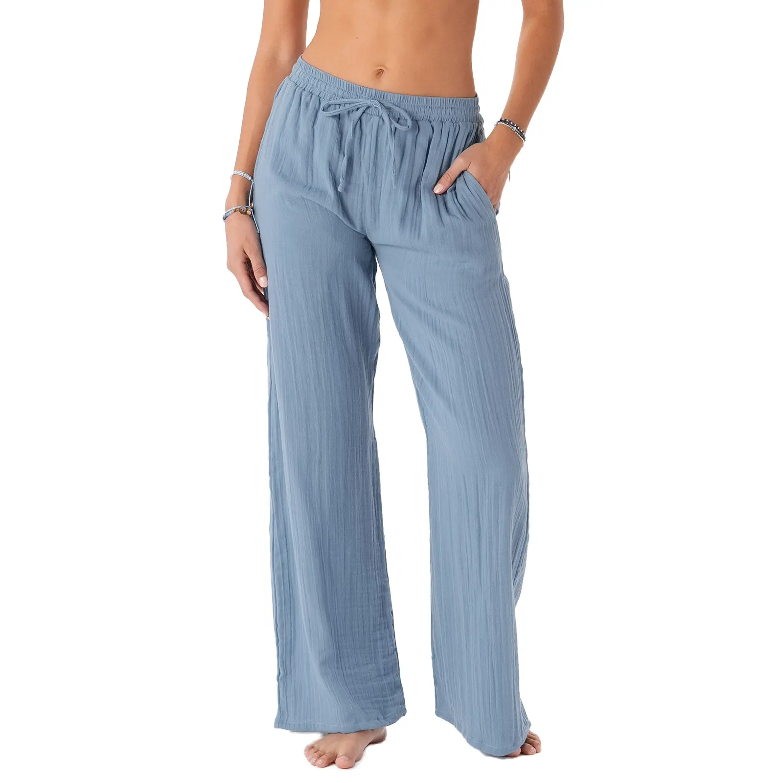 Elemental Blue Cotton Cabana Pants Elemental Blue Cotton Cabana Pants