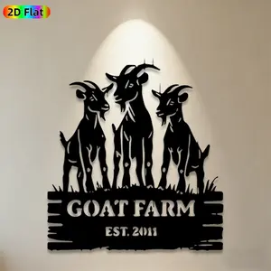1pc Goat Metal Wall Art, Rustic Goat Statue Mural, Ideal Gift for New Year, Easter, Goat & Farmhouse Decor Enthusiasts, Weather-Resistant Metal Wall Decor Wall Sculptures, Perfect for Garden Wall & Farm Fence Goat Farm Enthusiasts
