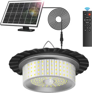 Solar Shed Light Outdoor Indoor, Upgrade 244 LED 360° Lighting Motion Sensor Pendant Light, Waterproof Solar Lights with Remote Control, Timer, 5 Modes for Shed Gazebo Garage Barn (1)