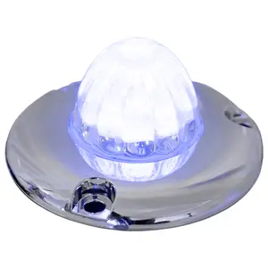 Legendary 1-1/2 Glass Watermelon Blue-Clear 2 Wire Single Function Chrome Flat Bezel LED Light - Each