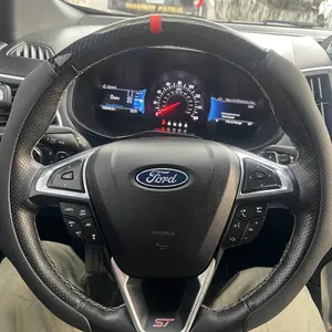 SUPEREVER Carbon Fiber Microfiber PU Leather Elastic Steering Wheel Covers with Anti-Slip Lining, Durable and Protective Design,Perfect Fit