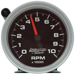 3 3/4 In. Pedestal Tachometer, 0 10,000 Rpm, Black Dial, W/E X Ternal Shift Light, Auto Gage