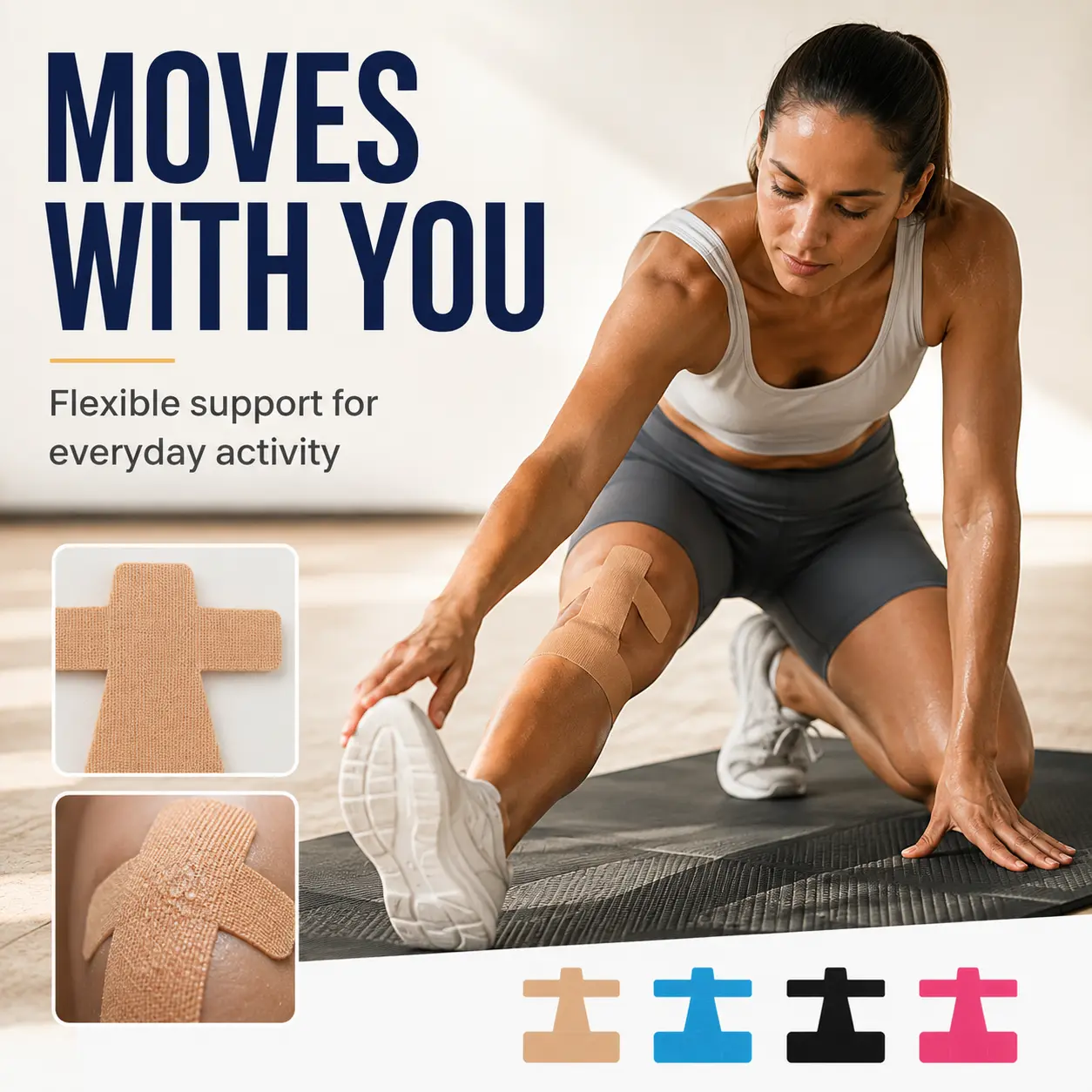 Precut Shoulder Kinesiology Strapping Tape for Men & Women - Waterproof, Breathable Athletic Support & Pain Relief for Basketball, Gym, Camping | Father's Day Gifts,camping essentials