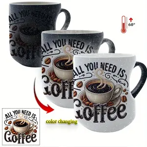 Thermosensitive Ceramic Mug - Magic Color-Changing Heart-Handle Mug (11 oz/330 ml) | Perfect Coffee Mug for Christmas Gifts for FriendsIdeal gift for Christmas, Thanksgiving