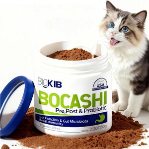 BIOKIB Bocashi Pet Supplement Powder - Pre Pro & Postbiotics for Cats & Dogs Digestive Gut Health Support Better Absorption Skin Coat Care Easy Digest Powder Formula