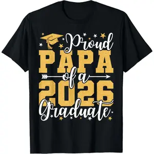 Proud Papa of A 2026 Graduate Grad Senior Dad Class of 2026 T-Shirt