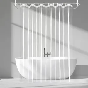 Bathroom Shower Curtain Waterproof Plastic Shower Curtain Premium PEVA With Rust Proof Grommets Clear 8G Bathroom Accessories 72x72.