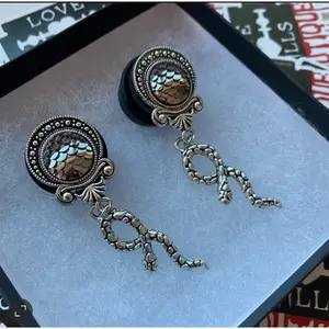 Serpent Snakes Dangle Plugs Gauges Jewlery for stretched lobes