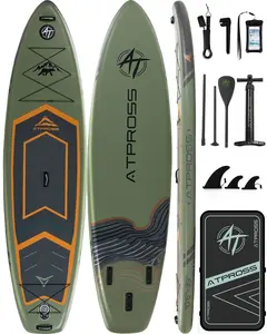 10'6''x33''Inflatable Stand Up Paddle Board, 400lbs Extra Wide Stand Up Paddleboard with Kayak Seat, Anti-Slip EVA Deck Premium SUP Accessories Kit, Non-Slip Stable Deck Boat