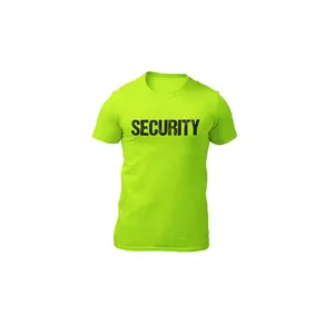Men's Security T-Shirt (Distressed Design, Safety Green /  Black)