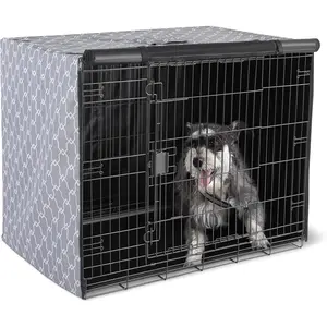 Dog Cage Cover for 42-inch Wire Crates, Heavy-Duty with Zippered Panels