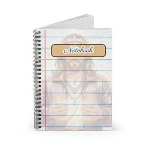 Jesus Illustration Spiral Notebook | Lined Journal, Religious Christian Design