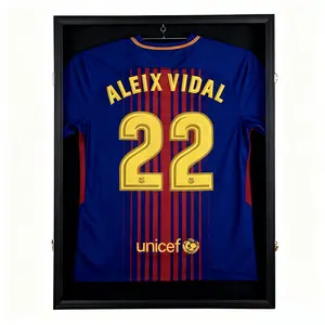 Premium Lockable Jersey Display Case - Museum-Quality UV Protective Shadow Box with Front-Opening Door & Integrated Hangers for Football, Basketball, Hockey, Baseball Jerseys