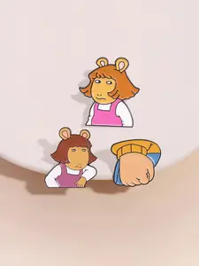 Cartoon Sister Character Pins, Cute Enamel Pins for Backpacks, Jeans, Scarves, Hats Decoration, Fashion Accessories for Women & Men