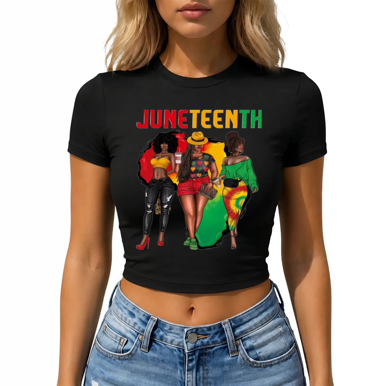 Women's Short-Sleeve Sports T-Shirt, Breathable Athletic Top for Gym Workouts, Sports & Outdoor Wear,Black Pride Gift For African American Women