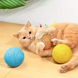 Cat Toy Ball, Safe Bamboo Material, Self-Entertainment, Indoor Outdoor Holiday Play, Ideal for Medium Cats, Christmas Halloween Gift