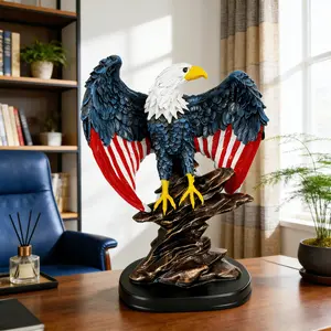 Perfect Father's Day Valentine Gift Patriotic Eagle Statue Vintage Modern Desktop Sculpture Head Beak Claws Base Bottom