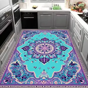 Geometric Pattern Kitchen Rug, Non-slip Kitchen Mat, Waterproof & Stain-resistant Kitchen Runner, Modern Design Kitchen Floor Mat