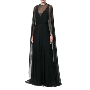 Women Chiffon Shawl Cape Mesh Sheer Poncho Top Capelets for Evening Dress Shawl Wraps Cover Up Wedding Party