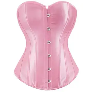 Women's Pink Corset - Pink Women'swear Top with Zipper Closure and Adjustable Fit