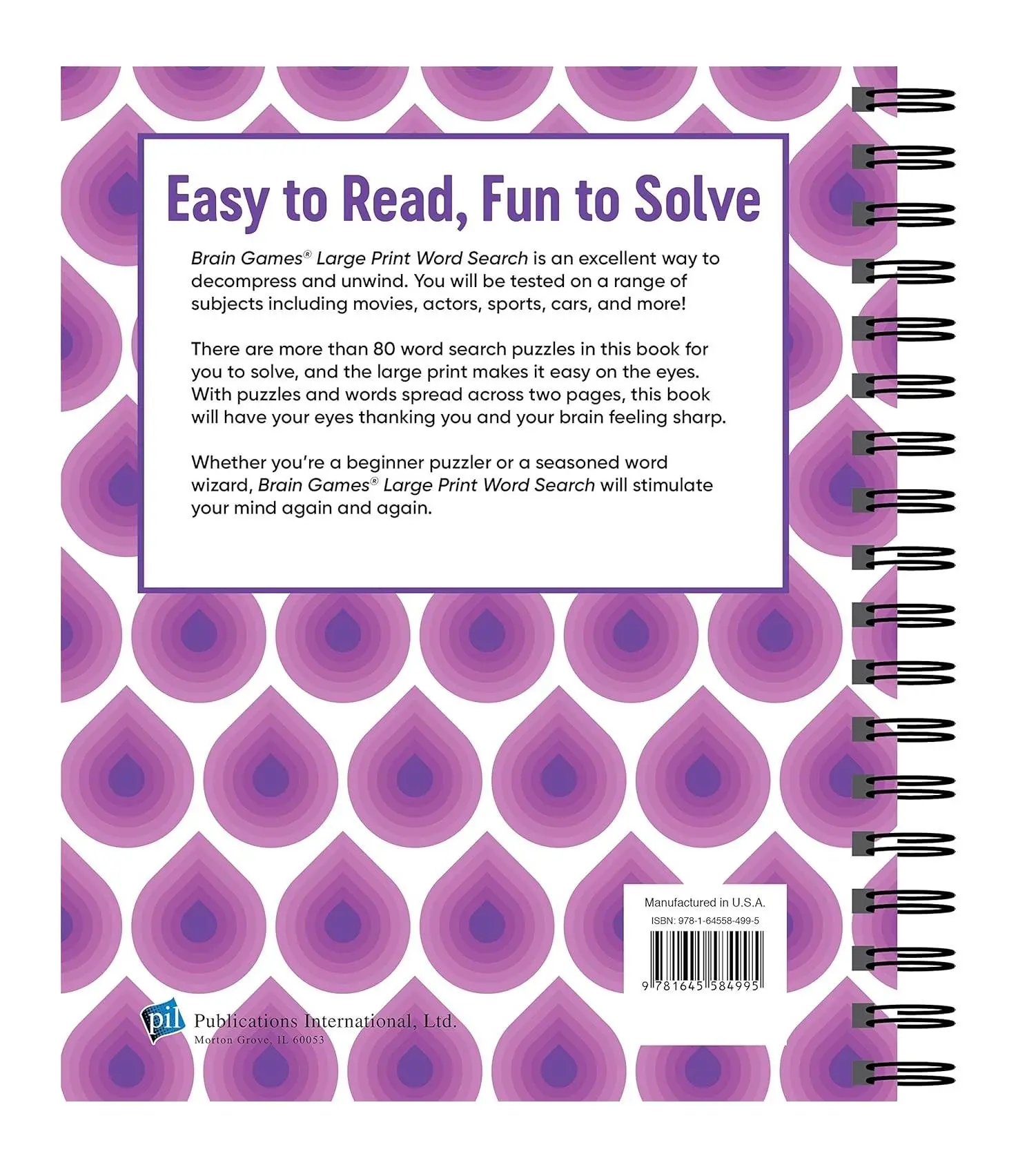 Large Print Swirls Word Search Puzzle Book - Spiral-Bound Brain Games Book for Kids, Cognitive Stimulation, Attention Span Boost, Eye Training, Relaxation Mental Exercise