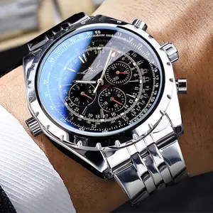 1pc Men's Luxury Automatic Tourbillon Mechanical Watch - Business Fashion, Classic Analog, Modern Fashionable Stainless Steel Wristwatch, Fashion Men's Accessory, Perfect Battery-Free Gift Choice, Business Fashion Watch