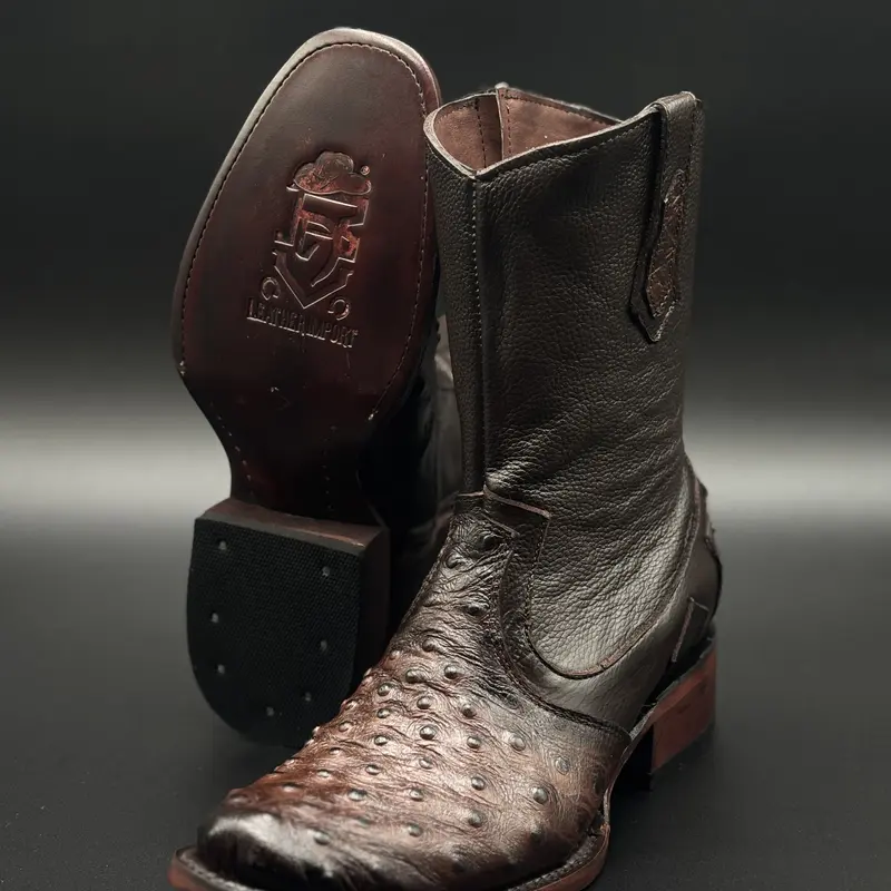 Bota Dubai Cafe Con Cierre / Embossed Leather boot A