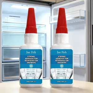 2-Pack Refrigerator Drawer Adhesive (50ML*2), Easy-To-Use, No Nails Needed, Durable Cold Temperatures, Adhesive for Refrigerator Parts